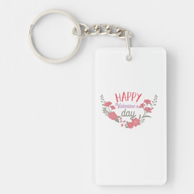 Couple Gift Happy Valentine's Day Key Ring (Front)