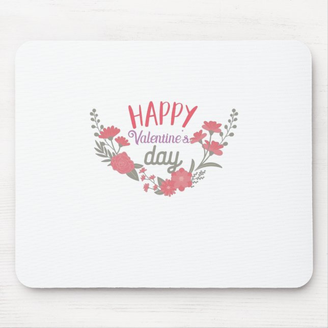 Couple Gift Happy Valentine's Day Mouse Pad (Front)