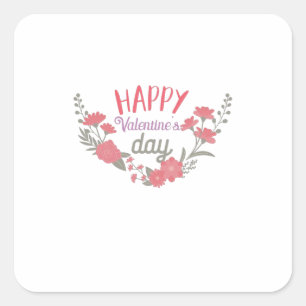 Couple Gift Happy Valentine's Day Square Sticker