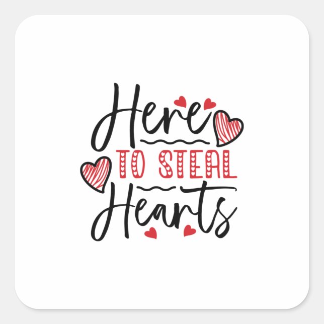 Couple Gift Here Is My Heart Square Sticker (Front)