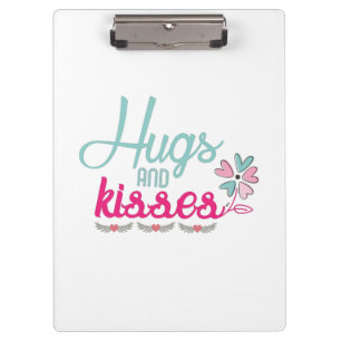 Couple Gift Hugs And Kisses Flower Clipboard
