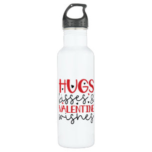 Couple Gift Hugs Kisses Wishes 710 Ml Water Bottle