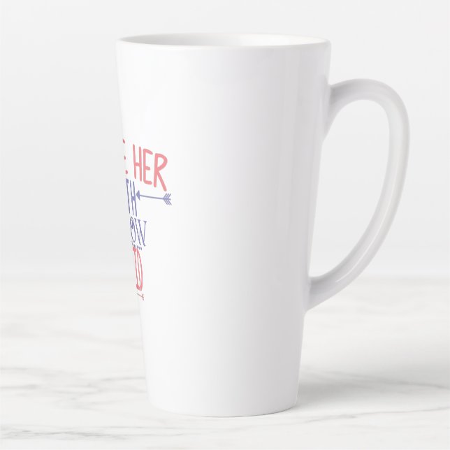 Couple Gift I Love Her With Arrow Cupid Latte Mug (Right)