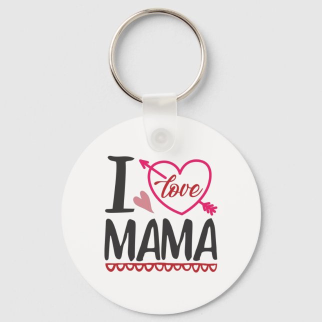 Couple Gift I Love Mama Key Ring (Front)