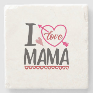 Couple Gift I Love Mama Stone Coaster