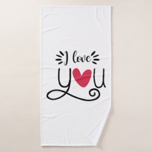 Couple Gift I Love You Bath Towel