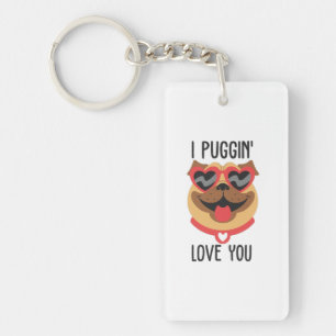 Couple Gift I Puggin Love You Key Ring