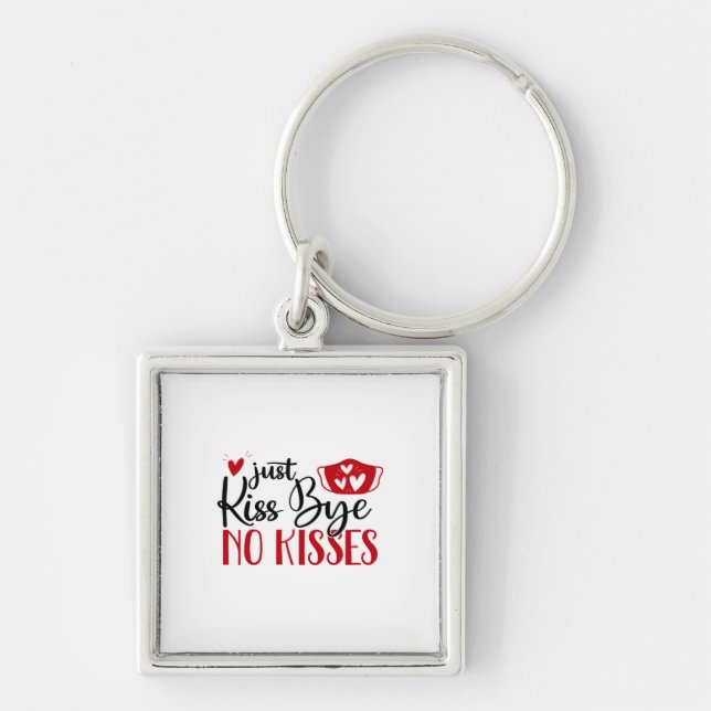 Couple Gift Just Kiss Bye Key Ring (Front)