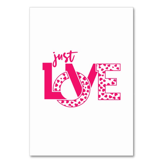 Couple Gift Just Love Table Number (Front)