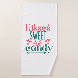 Couple Gift Kisses Sweet As Candy Bath Towel