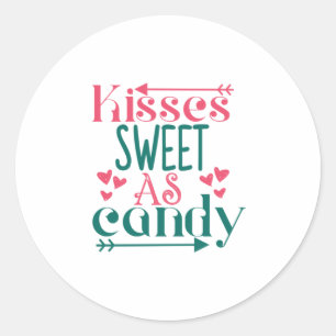 Couple Gift Kisses Sweet As Candy Classic Round Sticker
