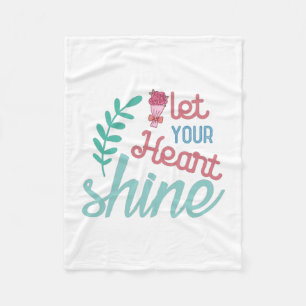 Couple Gift Let Your Heart Shine Fleece Blanket