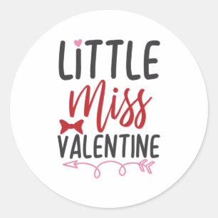 Couple Gift Little Miss Valentine Classic Round Sticker
