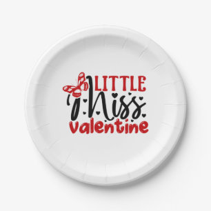 Couple Gift Little Miss Valentine Paper Plate