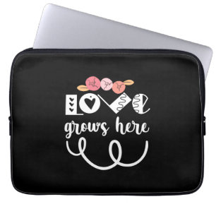 Couple Gift Love Grows Here Laptop Sleeve