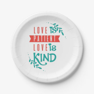 Couple Gift Love Is Kind Paper Plate