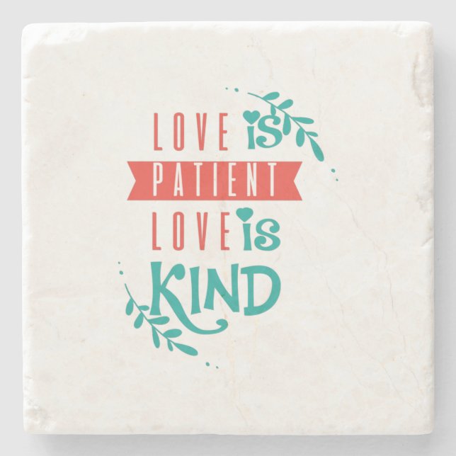 Couple Gift Love Is Kind Stone Coaster (Front)