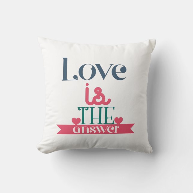Couple Gift Love Is The Answer Cushion (Front)