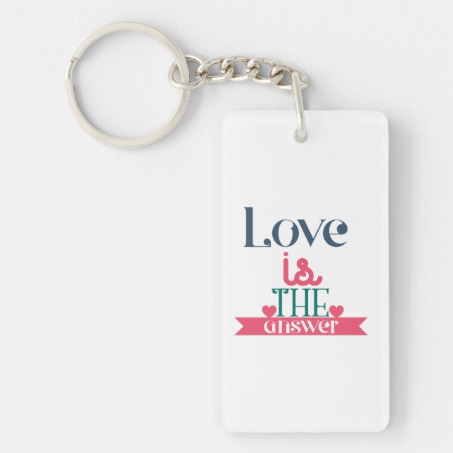 Couple Gift Love Is The Answer Key Ring (Front)