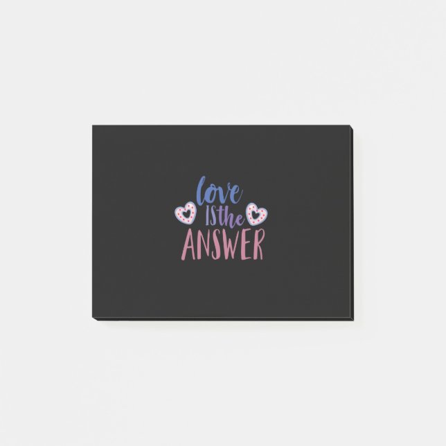 Couple Gift Love Is The Answer Post-it Notes (Front)