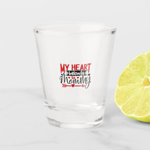 Couple Gift My Heart Belongs To Mommy Shot Glass