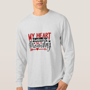 Couple Gift My Heart Belongs To Mommy T-Shirt
