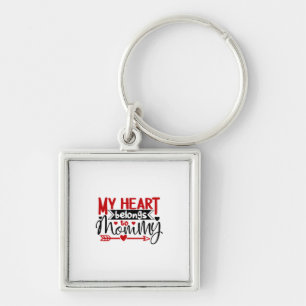 Couple Gift My Heart Belongs To Mummy Key Ring