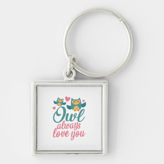 Couple Gift Owl Always Love You Key Ring (Front)