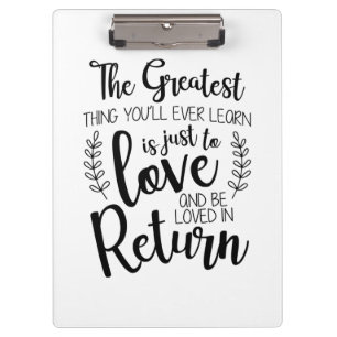Couple Gift The Greatest Thing You Will Ever Learn Clipboard