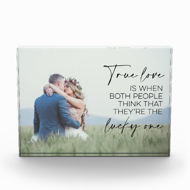 Couple Gift True Love Is When Both People Think  Photo Block (Front)