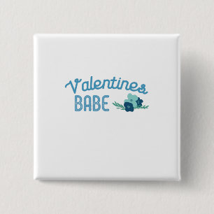 Couple Gift Valentine Babe Flowers 15 Cm Square Badge