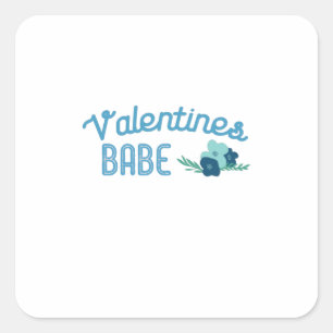 Couple Gift Valentine Babe Flowers Square Sticker
