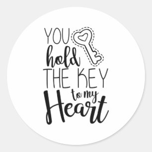 Couple Gift You Hold The Key To My Heart Classic Round Sticker