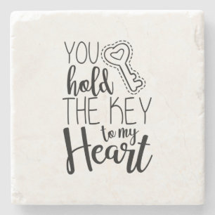 Couple Gift You Hold The Key To My Heart Stone Coaster
