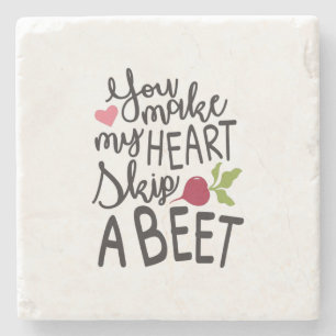 Couple Gift You Make My Heart A Beet Stone Coaster