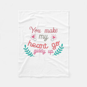 Couple Gift You Make My Heart Go Fleece Blanket