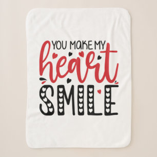 Couple Gift You Make My Heart Smile Sherpa Blanket
