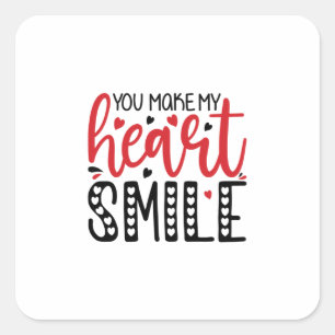 Couple Gift You Make My Heart Smile Square Sticker