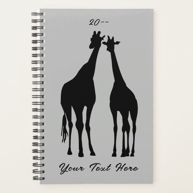 Couple Giraffe Planner with Custom Text - Year (Front)