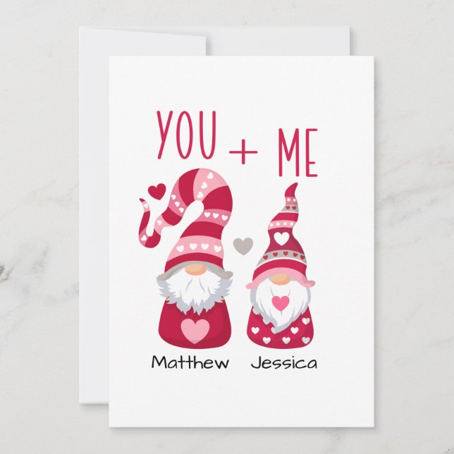 Couple Gnome Valentine Holiday Card (Front)