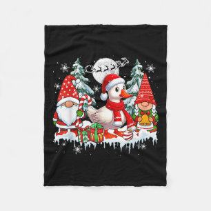 Couple Gnomes Santa Goose Christmas Trees Farmer F Fleece Blanket