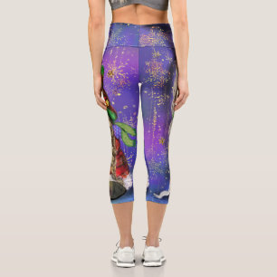 Couple Gnomes Singing Happy Christmas Song - Fun Capri Leggings