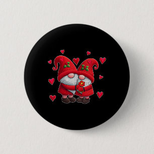 Couple Gnomes Valentine's Day Hearts Costume Gnome 6 Cm Round Badge