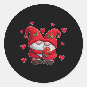 Couple Gnomes Valentine's Day Hearts Costume Gnome Classic Round Sticker