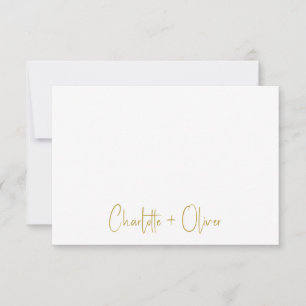 Couple Gold Handwritten Names Wedding Monogram  Card