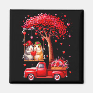 Couple Guinea Pigs Valentine Hearts Tree Pickup Tr Magnet
