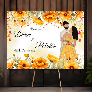 Couple haldi welcome sign Maiyan signage