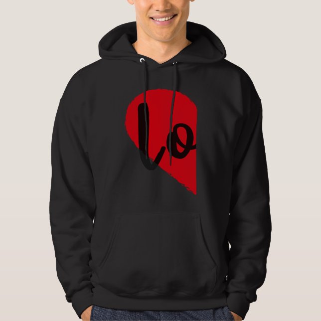 Couple Half Heart LOVE Funny Valentines Day Women  Hoodie (Front)