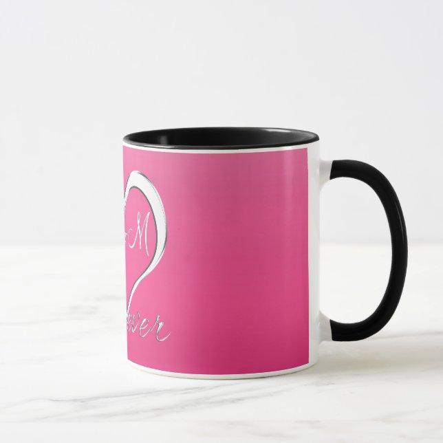 Couple Heart Initials Monogram Mug (Right)