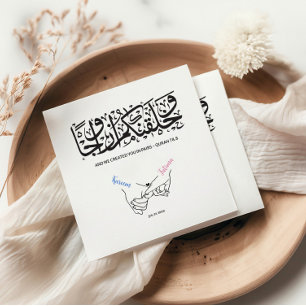 Couple Holding Hands Islamic Wedding Napkin